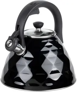 Tējkanna RESTO 90610 svilpojoša, 3 L, melna korpusa, melna rokturis
