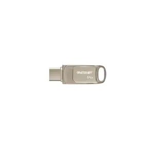 USB Flash Drive PATRIOT PS64GT560DS5D 64GB USB 3.2 (USB-A & USB-C), swivel zinc alloy housing, silver