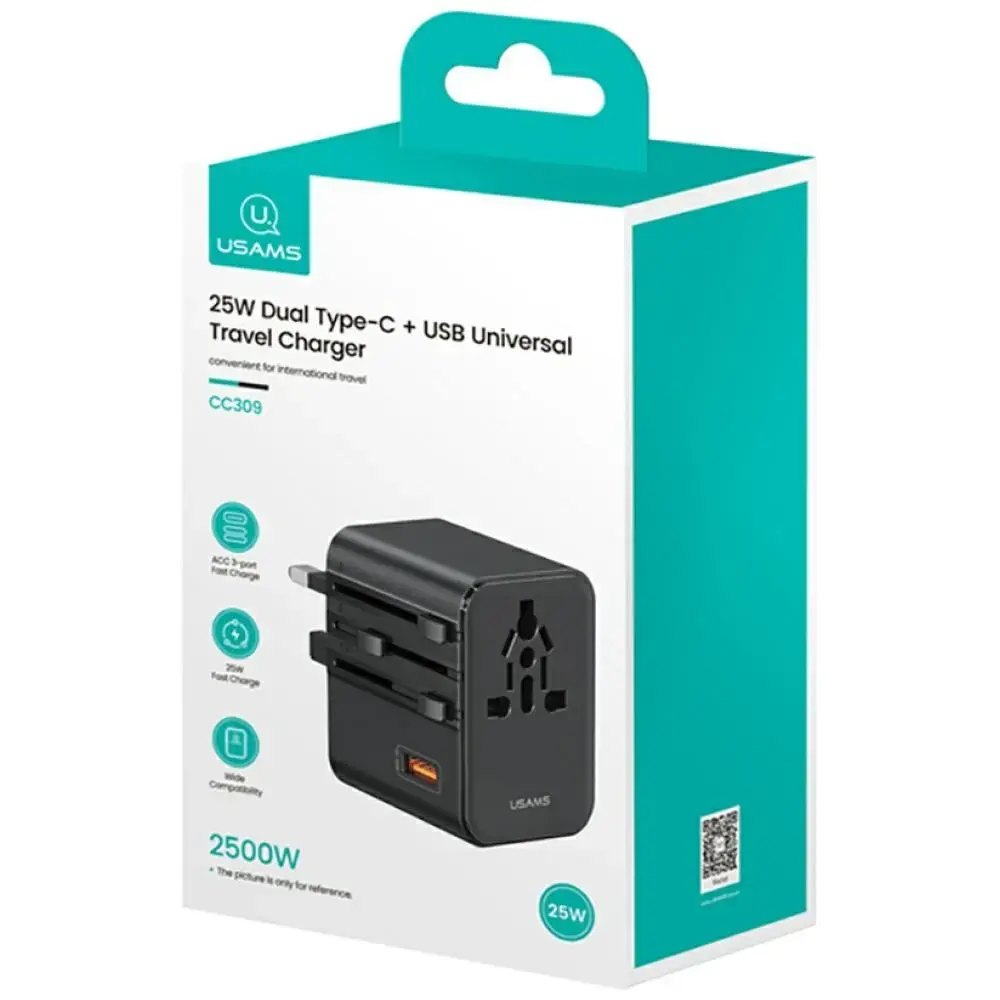 usams CC309 адаптер питания 2x USB‑C 25W Photo 8