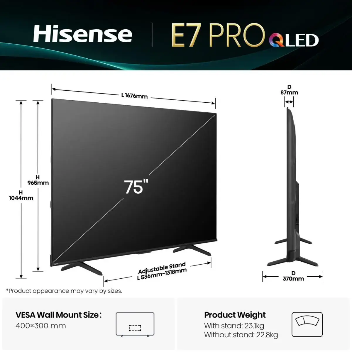 Телевизор Hisense 75E77Q PRO Photo 2