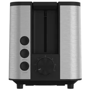 Toaster BEKO TAM7321I — 2-slice stainless steel, 6 browning levels, defrost/reheat, removable crumb tray