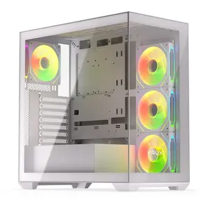 Корпус ПК KRUX Exo RGB White — ATX корпус Tower, сталь, 2x3.5" + 2x2.5" отсека, USB-C, RGB