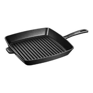 Staub kvadrātveida grila panna 30 cm, čuguns, melna
