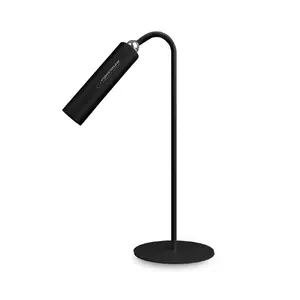 LED galda lampa ESPERANZA ELD118K — melna 3W LED, 4000K, 200 lm, 1800 mAh akumulators, USB-C, skava un statīvs 3‑in‑1