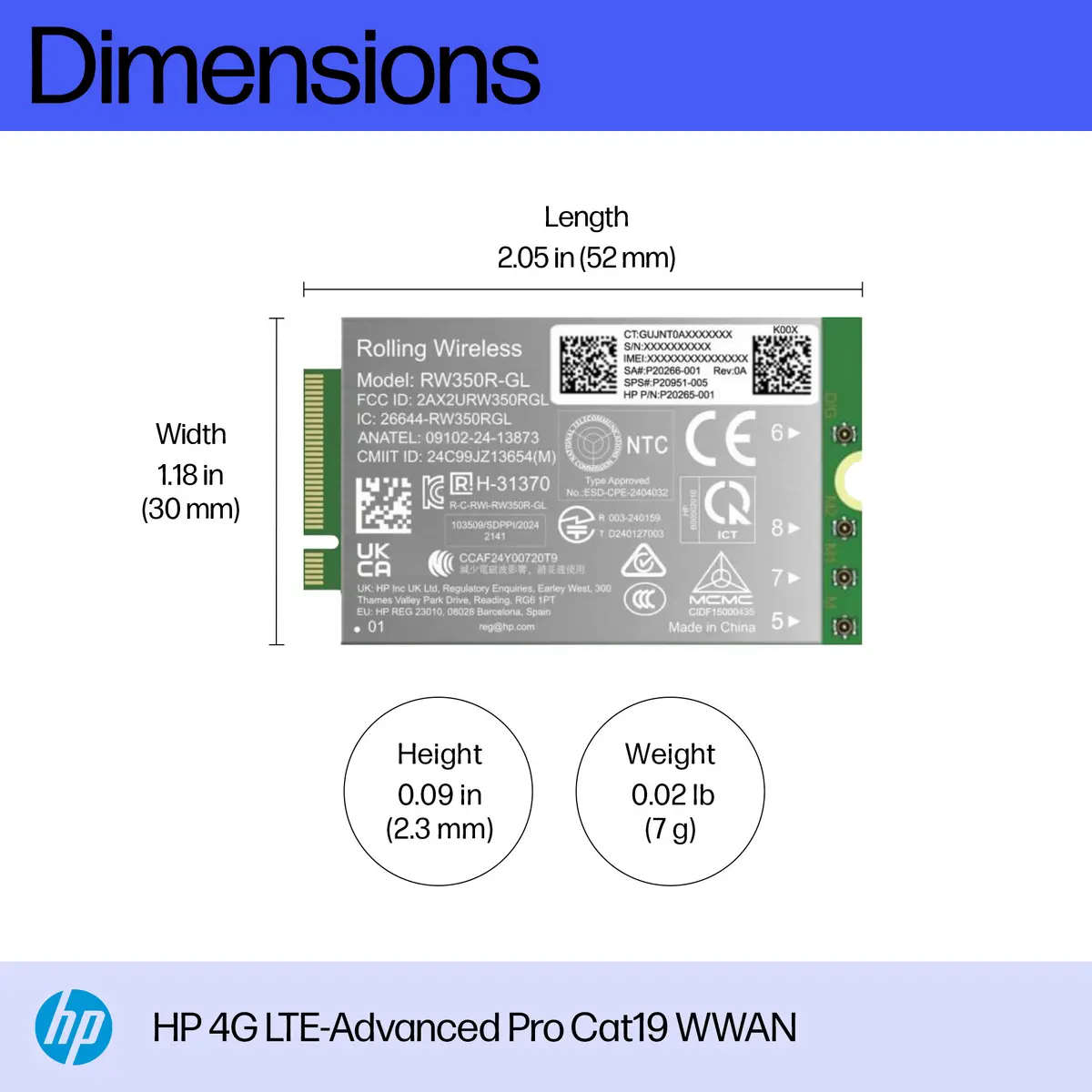 HP 4G LTE-Advanced Pro Cat19 WWAN Interface Card Photo 4