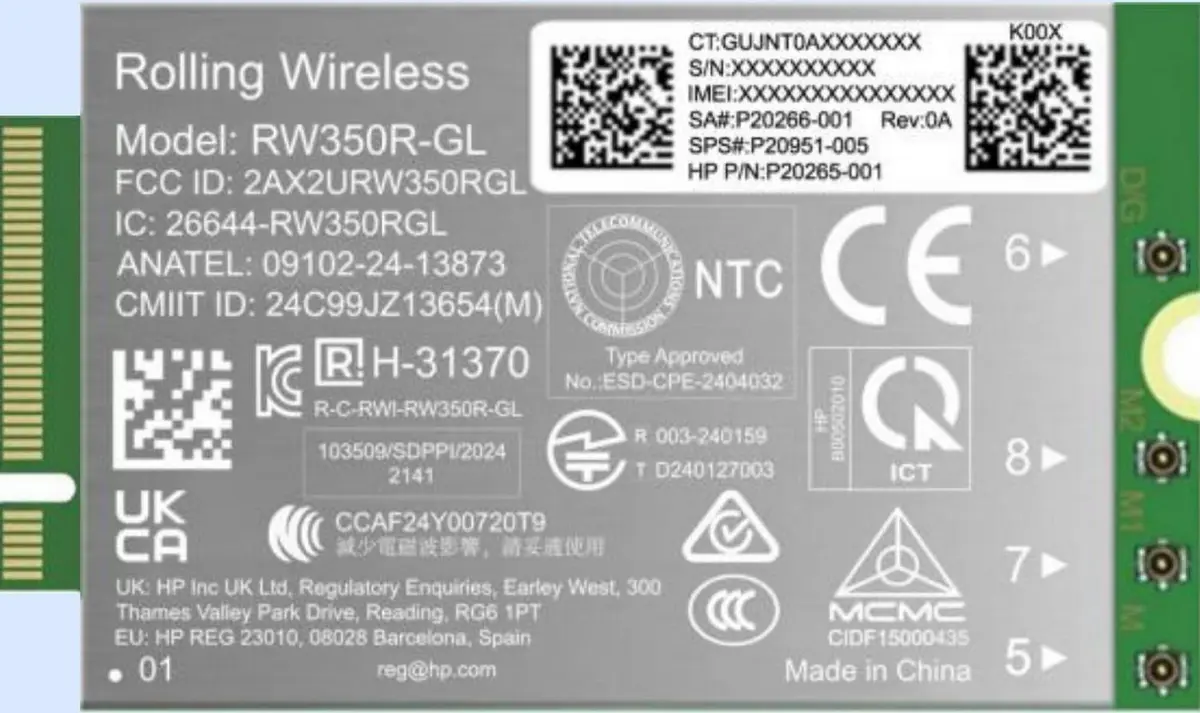 HP 4G LTE-Advanced Pro Cat19 WWAN Interface Card Photo 5