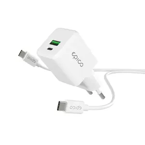 USB‑C GaN 20W barošanas adapters Epico EA20 ar 1,2 m USB‑C kabeli