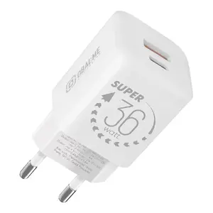 Obal:Me Travel Charger GaN 36W — USB-C PD and USB-A ports, White