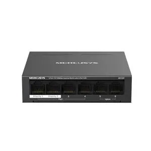 Mercusys MS106P Unmanaged Fast Ethernet Network Switch with 6 RJ-45 Ports, 4 PoE+ Ports, 67W Power Budget, and Desktop or Wall-Mounting Design