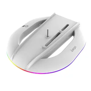 Vertikālā statīvs iPega P5S035SA priekš PS5 Slim/Pro ar RGB apgaismojumu un 2× USB-A, balts