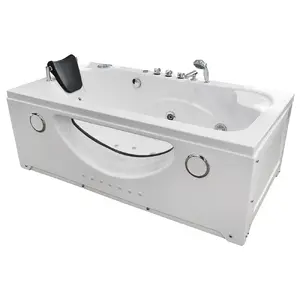 Massage bathtub AMUE AMO-1633 168x86 cm, whirlpool bathtub with massage functions