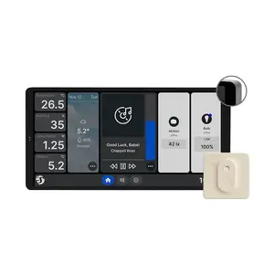 Sienas displejs Shelly Wall Display X2 WiFi/BLU sudraba ar H&T — divu zonu dubultā vadības panelis