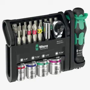 Tool-Check Modular Imperial Wera 21-piece set — modular tool set with imperial bits and holders