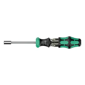 Ratchet with Bits Wera Kraftform Kompakt 27 RA 2, 6-piece set, compact ratcheting screwdriver with interchangeable bits