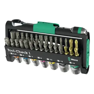 Wera Tool-Check 1 Stainless steel 1 ratchet head Black Green