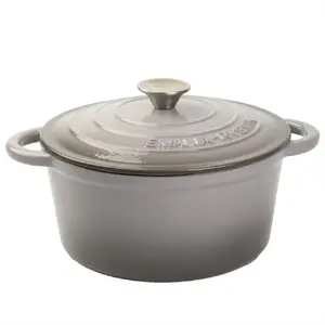 Čuguna katls Prymus-AGD Jadwiga 3,8 l 24 cm — piemērots indukcijai, cepeškrāsns drošs, pelēks