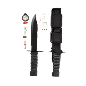 Fixed-blade survival knife Mil-Tec Special Forces 15368000 — stainless steel, full tang, 310 mm overall, 185 mm blade, black
