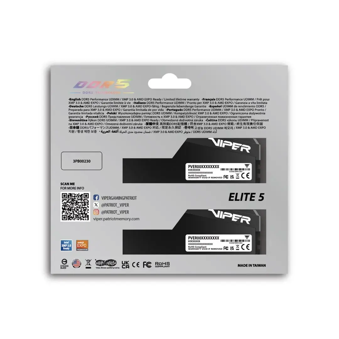 PATRIOT Viper Elite 5 Ultra DDR5 64GB (2×32GB) 6000MHz Photo 7