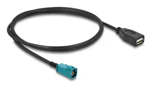 Coaxial cable DELOCK 90703 — HSD Z to USB A, 1 m, black/blue