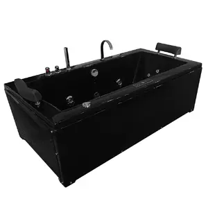 Двухместная массажная ванна AMUE AMO-1658B, размеры 180x92 см