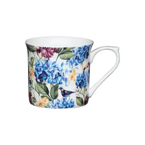 Porcelāna krūze KitchenCraft GB40KCMFLT09 300 ml, piemērota mikroviļņu krāsnij un trauku mazgājamai mašīnai
