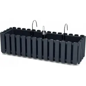 Flower balcony planter Prosperplast Boardee with self-watering, anthracite, 60 cm