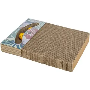Точилка для когтей Trixie 107416 — картонная царапающая с игрушками 38 x 5 x 30 см