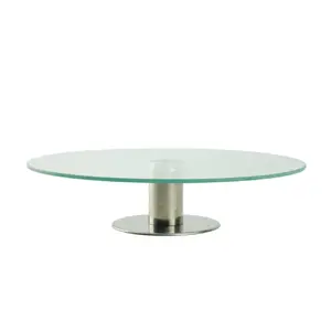 Cake Stand Prymus-AGD SILVIA D30cm rotating turntable, glass top with stainless steel base