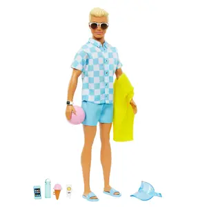 Barbie Ken blonda modes lelle ar peldbiksēm un pludmales aksesuāriem vīriešu daudzkrāsaina bērniem no 3 gadiem
