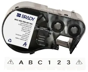 Label roll for Brady BMP41/BMP51/BMP53/M511 printers, MPN M4C-500-595-WT-BK