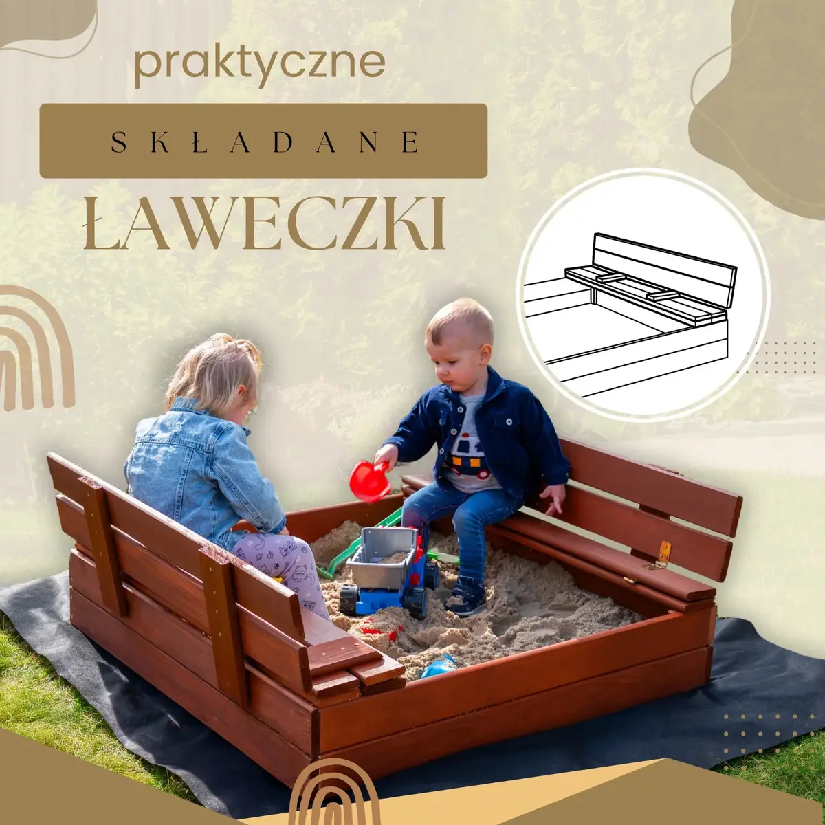 Smilšu kaste Springos SBP100SET04 100×100 cm Photo 10