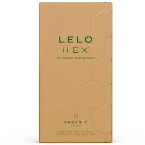 Condoms Lelo HEX Organic box — 12 units, organic latex, hexagonal lattice structure