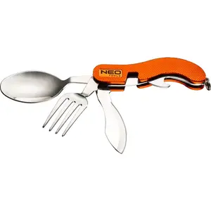 Pocket knife NEO tools 63-027 — orange handle, stainless steel blade