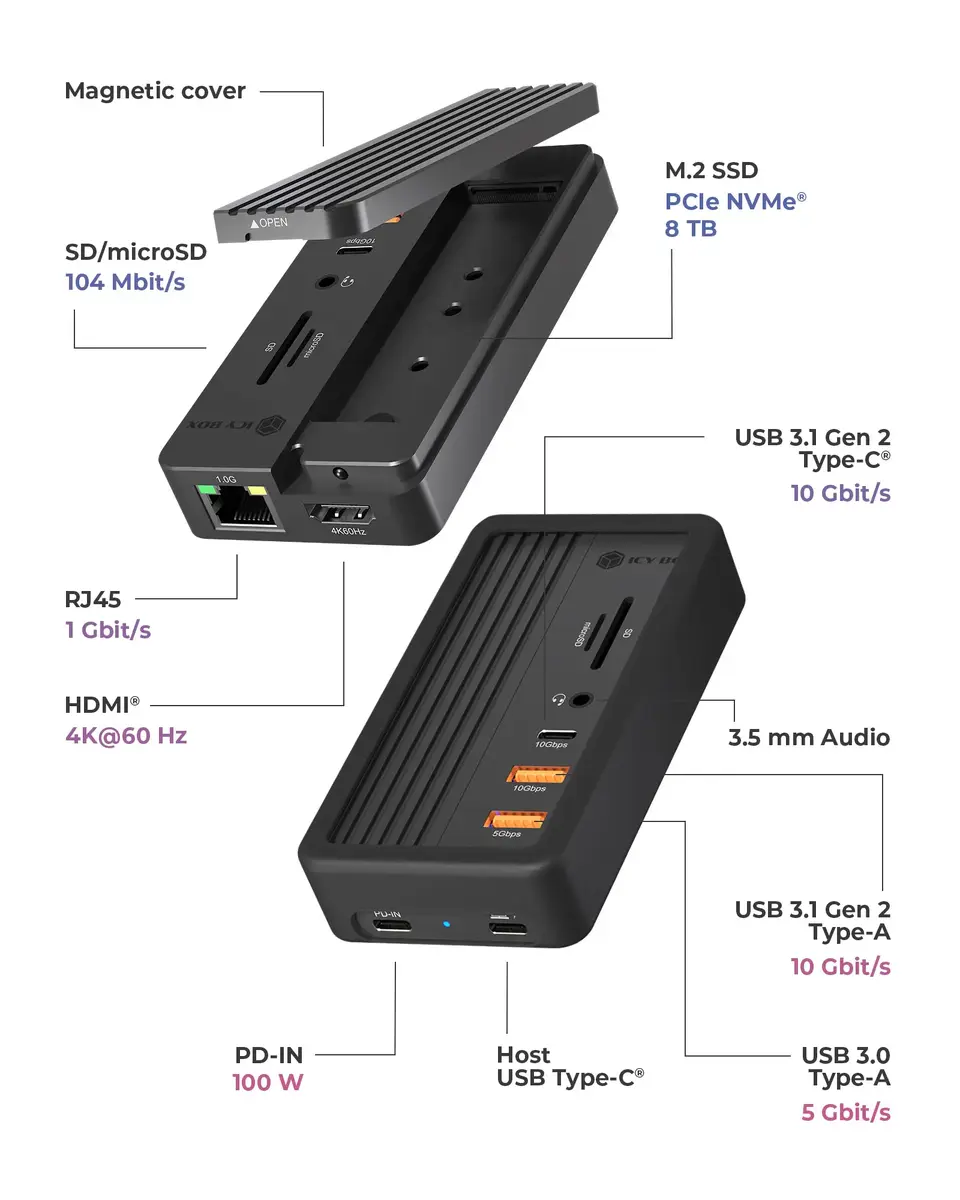 ICY BOX IB-DK4072M-CU31 Док-станция USB-C Photo 6