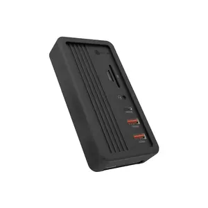 Docking station ICY BOX IB-DK4072M-CU31 — M.2 SSD (SATA) to USB 3.2 Gen 2 Type-C, Gigabit Ethernet, SD/MicroSD support, Black