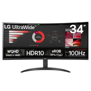 Datora monitors LG 34WR50QK-B 34" 3440 x 1440 Wide Quad HD Melns
