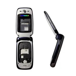 Mobile phone full body housing MOTOROLA V360 replacement outer case silver blue
