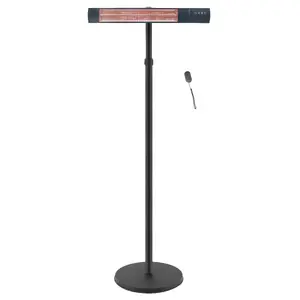 TARGUS Electric Standing Patio Heater TB2580ST-01, single carbon golden tube, black