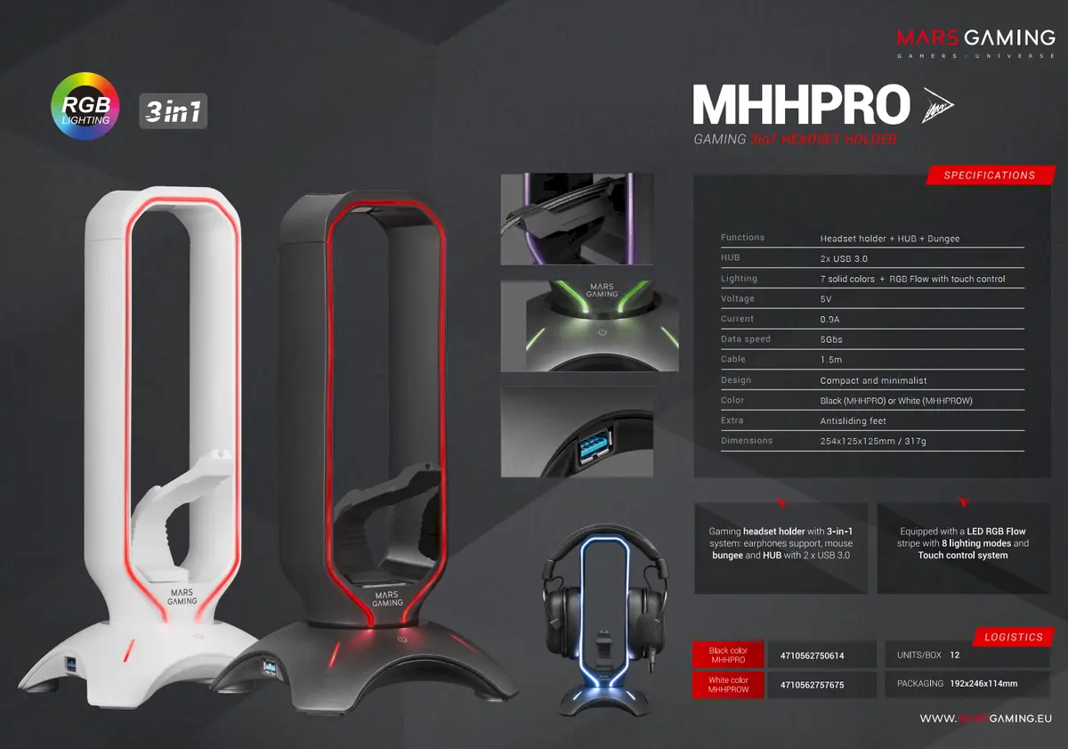 Headphone holder Mars Gaming MHHPROW Photo 12