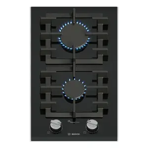 Встраиваемая газовая варочная панель Bosch Serie 8 PRB3A6I40, 2 конфорки, стеклокерамика, 30 см, поворотное управление