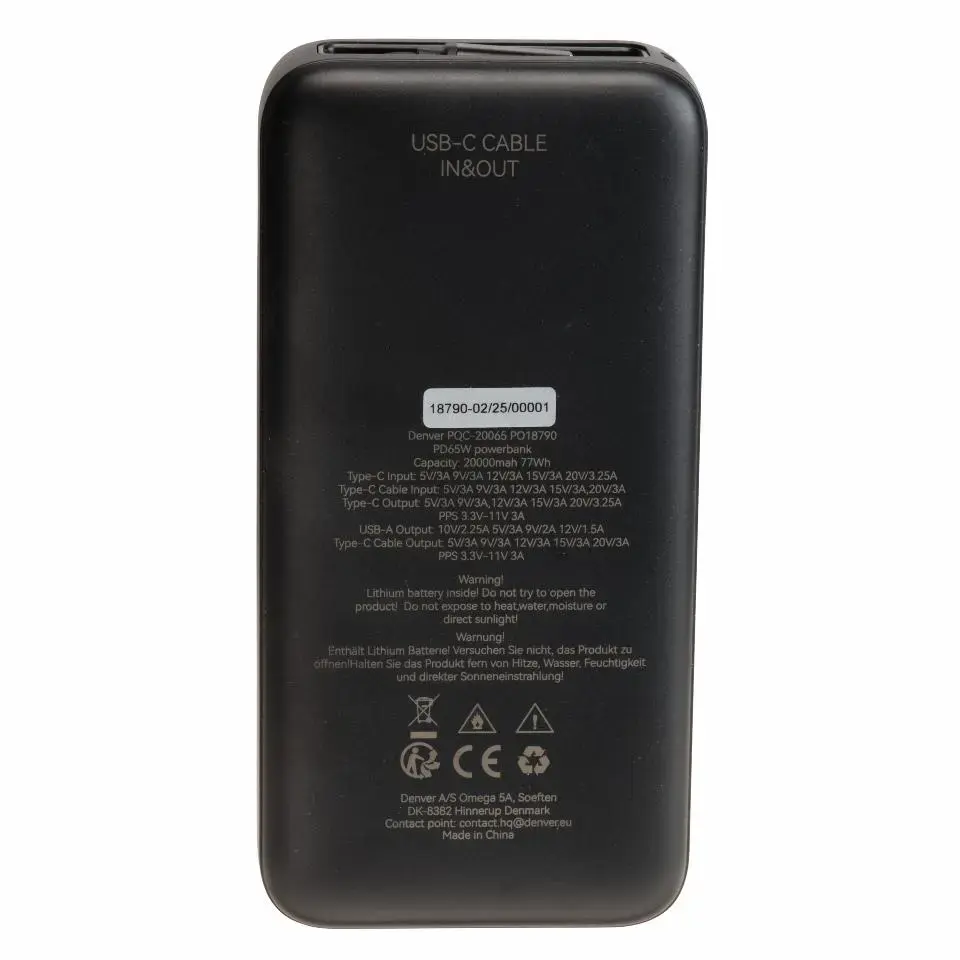Portable Power Bank Denver PQC-20065 117140000670 Photo 8