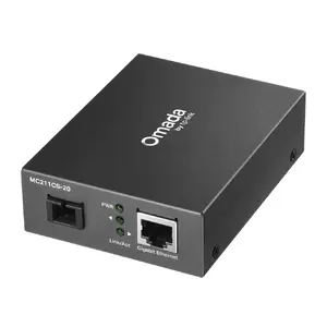 Медиаконвертер TP-Link Omada MC211CS-20 1000 Мбит/с одноволоконный SC/UPC, 20 км, 1xRJ45, чёрный