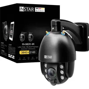 IP kamera Instar IN-9820 4K — melna, 180° skata leņķis