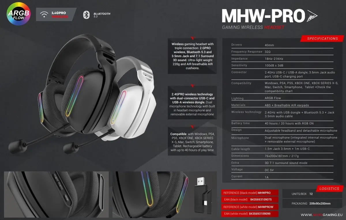 Austiņas Mars Gaming MHW-PRO Photo 8