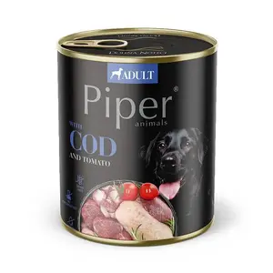 Влажный корм для собак Dolina Noteci Piper с треской, 800 г, полноценный для взрослых, 78% влаги, 10% белка