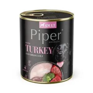 Wet dog food Dolina Noteci Piper — turkey and broccoli, 800 g can, adult dogs, 10% protein, 7% fat
