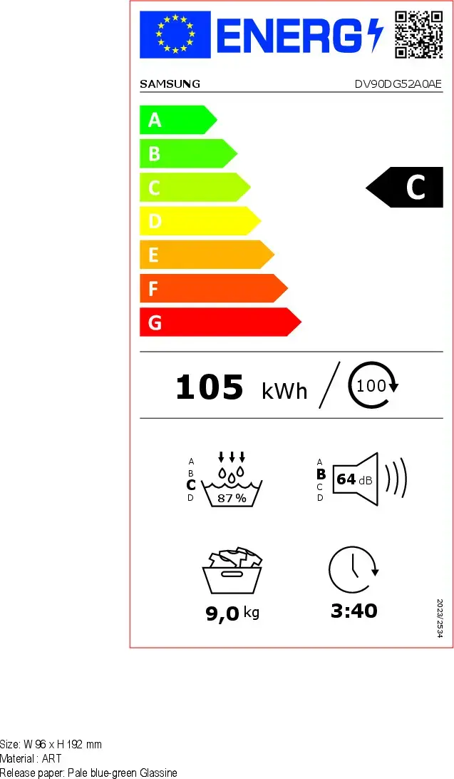 Žāvētājs Samsung DV90DG52A0AELE Photo 10