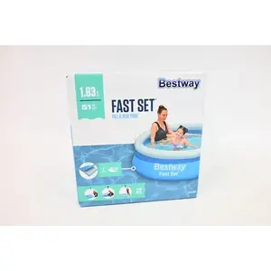 Piepūšamais baseins ar flanges Bestway 183x51 cm modelis B57392 — apaļš ģimenes baseins 183×51