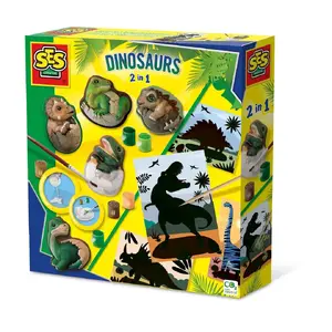 SES Gipsa liešanas komplekts Dinosaurs 2in1 — bērnu radošais komplekts, 01408/14087