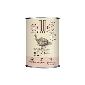 Влажный корм для щенков OLLO Puppy Pure Turkey 850 г — паштет с индейкой, 63% влаги, 15,5% белка